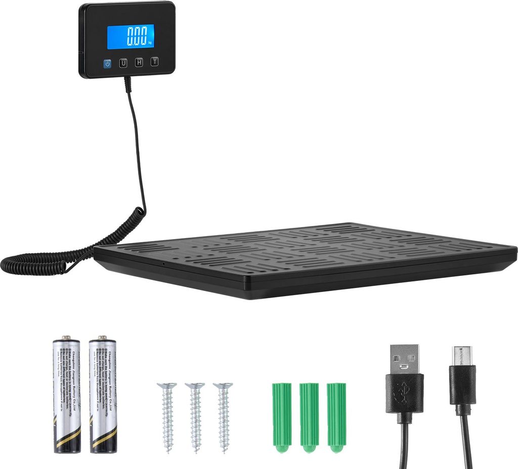 SucceBuy Digitale Paketwaage mit 20/100 g Präzision, 300 kg Kapazität, Hold-/Tara-Funktion und LCD-Anzeige, ideal für Pakete, Porto und Gepäck,...
