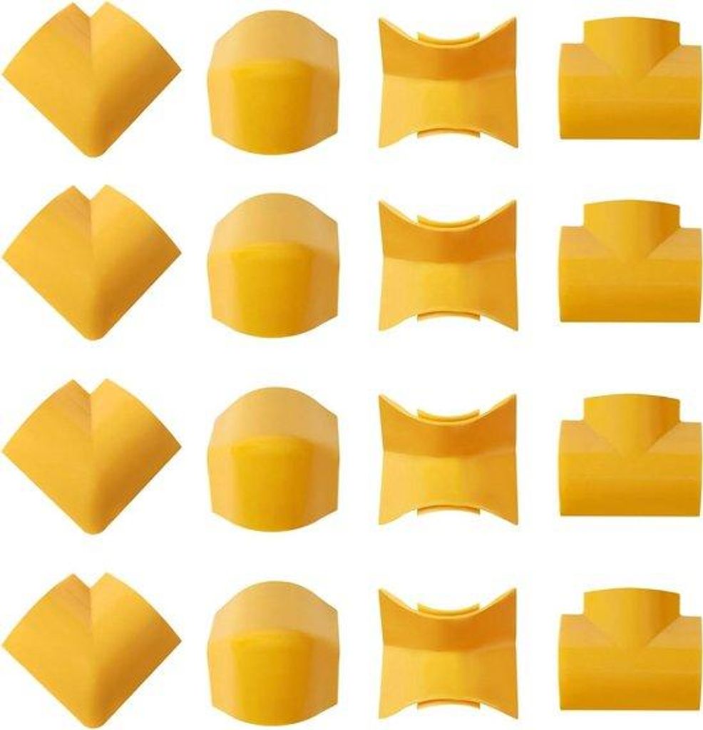 16 Stück Kabelkanal-Set, gelbe Kabelgoot, 100 x 5 x 15 cm