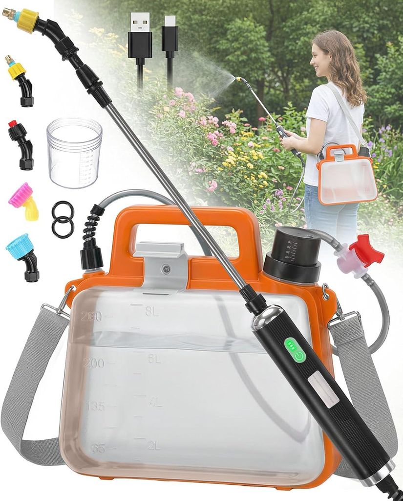 GOCHIFIX Elektrický záhradný postrekovač 8 l, akumulátorový Obrázok produktu 
