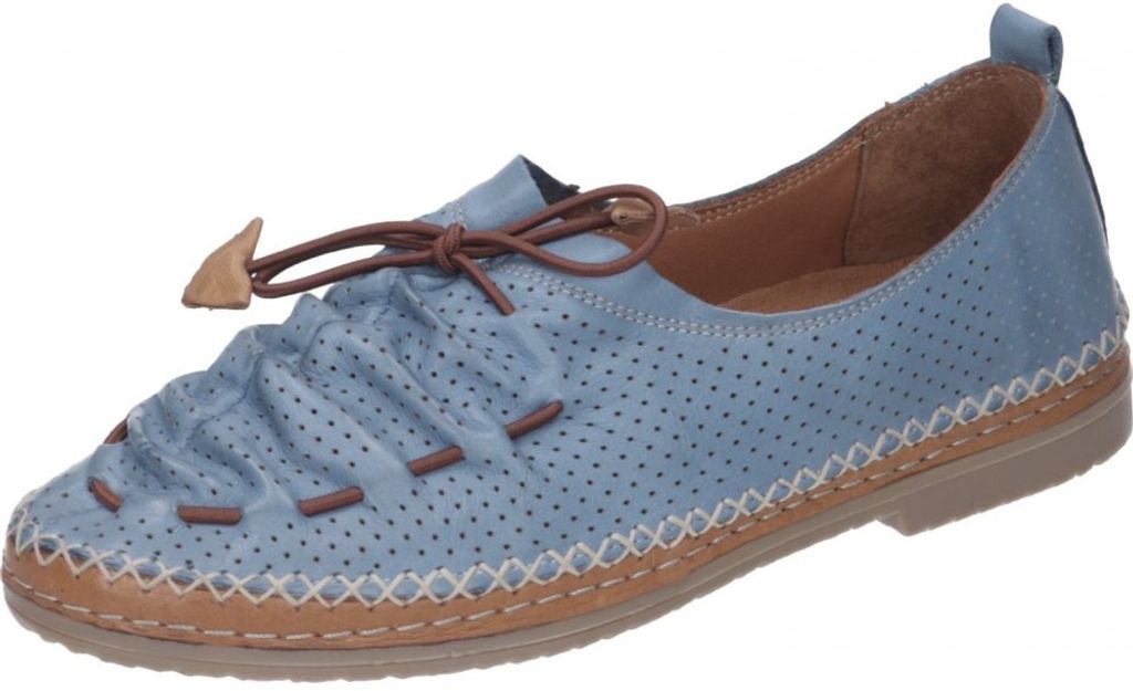Manitu Damen Mokassins Blau Schuhe 840790-51, Größe 38