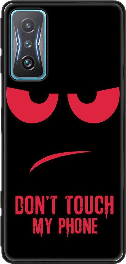 König Design Hülle kompatibel mit Xiaomi Redmi K50 Gaming Kunststoff Soft Handyhülle - Handy Case Dont Touch My Phone Rot