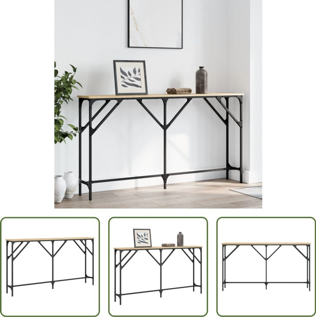 The Living Store Konsolentisch Sonoma-Eiche 140x23x75 cm Holzwerkstoff