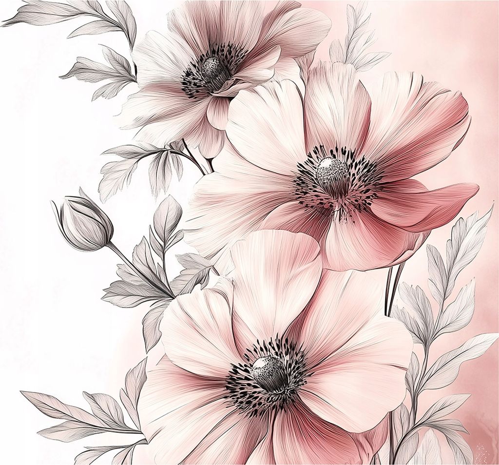 Fototapete Blumen Natur - Tapete Wohnzimmer - 350x250 cm - inklusive kleister - Vlies Tapete - Vliestapete Wohnzimmer Schlafzimmer Küche Modern Wa...