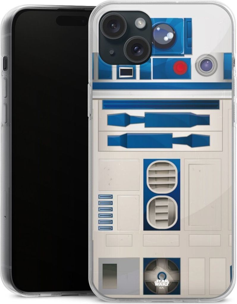 DeinDesign Handyhülle für Apple iPhone 15 Plus Silikon Hülle Case Smartphone Schutzhülle Fanartikel Star Wars R2D2