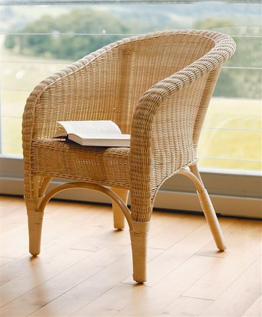 Rattansessel "Luxus" handgefertigt, Rattanstuhl mit hoher Produktbild 