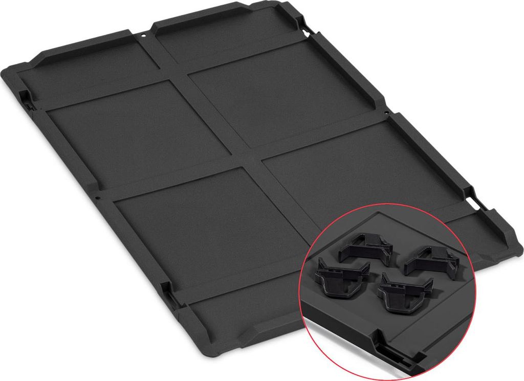 Auflagedeckel Set Eurobox NextGen mit 4 schwarzen Schiebeschnappverschlüssen | BxT 40x60cm | Schwarz | Eurobehälter, Transportbox, Transportbehä...