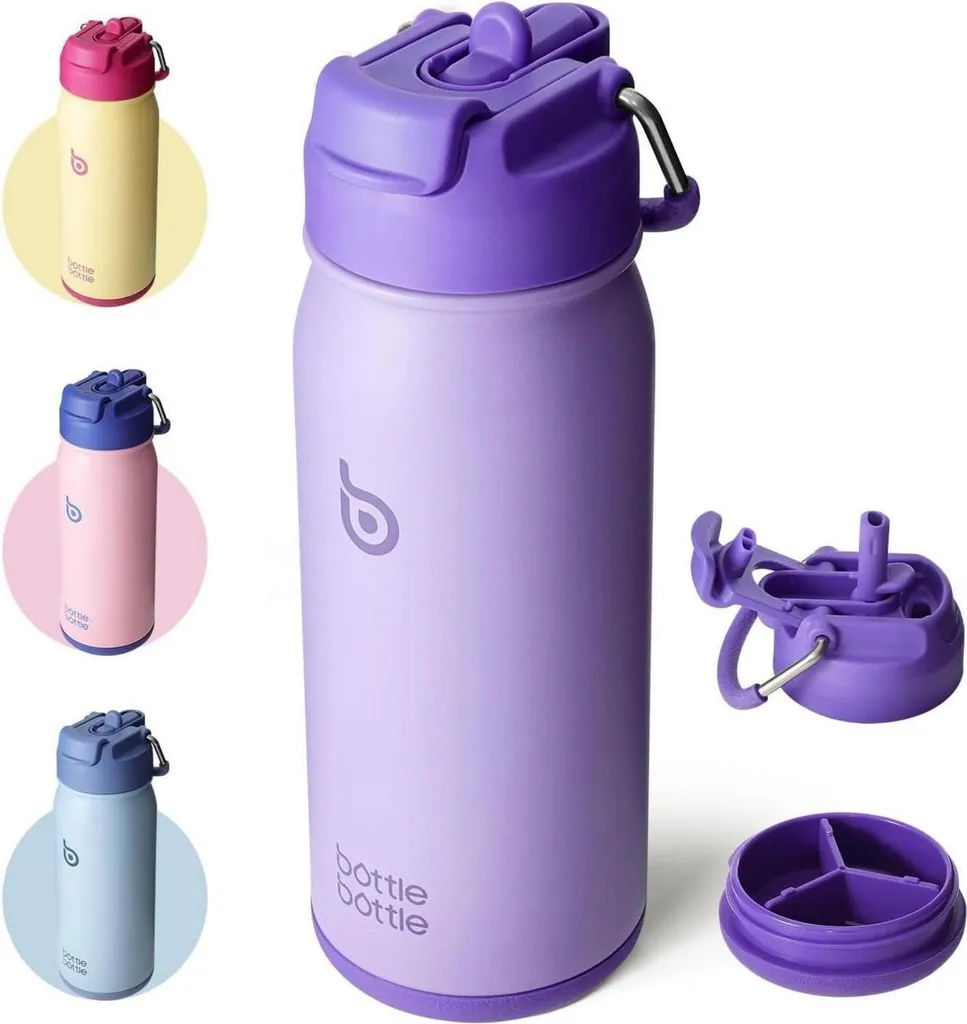 Gourde sport enfant 16oz avec paille BOTTLE BOTTLE idéale pour l'école