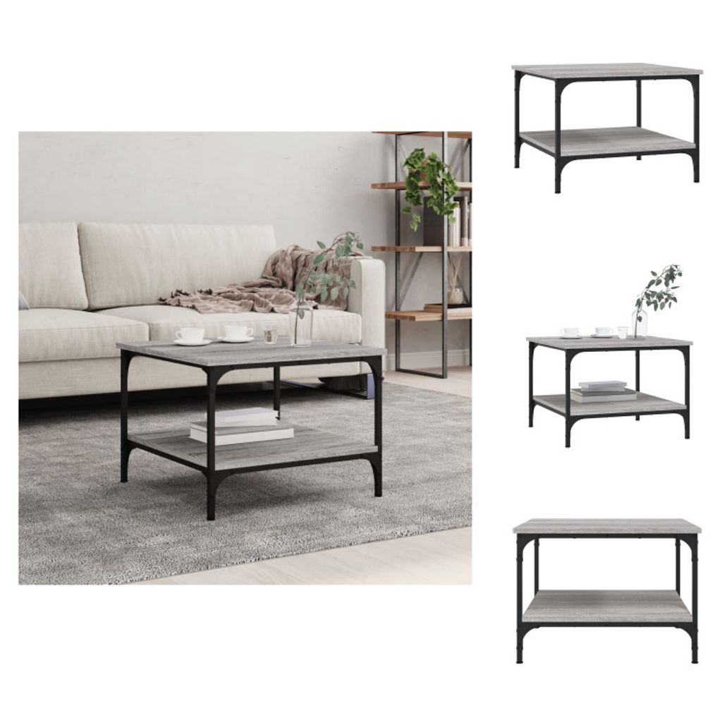 vidaXL Couchtisch Grau Sonoma 55x55x40 cm Holzwerkstoff - Couchtische