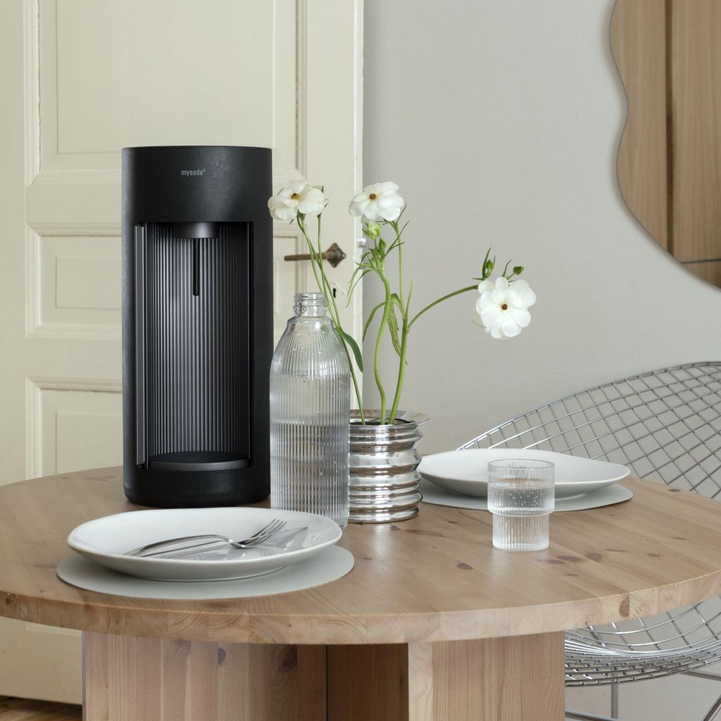 Mysoda Glassy Design-Wassersprudler (Black) mit 1L