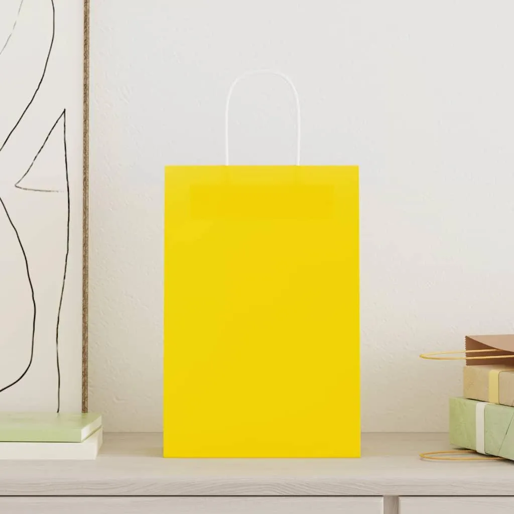 50 Shopper Carta Kraft Gialla 21x11x31 cm | vidaXL Eco-Friendly