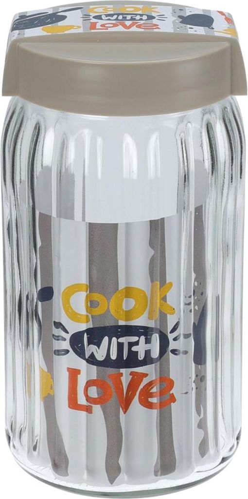 Excellent houseware voorraadpot glas 1700ml deksel