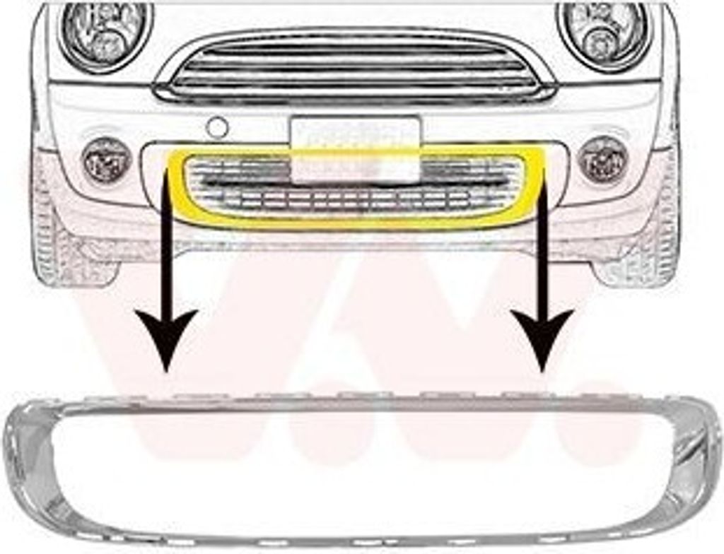 VAN WEZEL 0508596 - OE 51117250787 Lüftungsgitter, vorne für R55, R57, R56