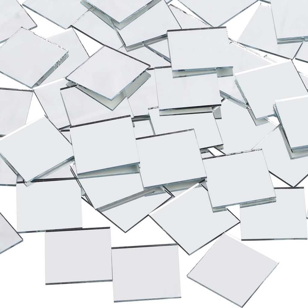 Belle Vous Quadratische Mosaik Spiegel (120 Stk) – 2,5 x 2,5 cm - Spiegel zum Basteln, DIY Projekte & Dekoration - Mosaikfliesen Spiegel & Wandta...
