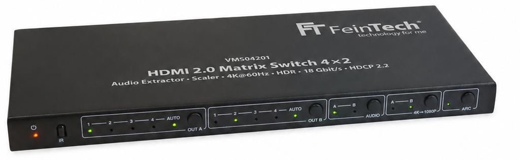 Commutateur HDMI FeinTech VMS04201 Matrix 4x2, 4K 60Hz, Image du produit 