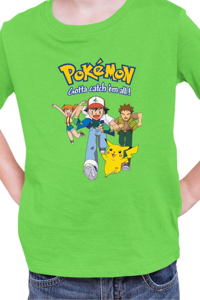 Kinder T-Shirt Japan Manga Anime Comics Pokemon 010, / Lime