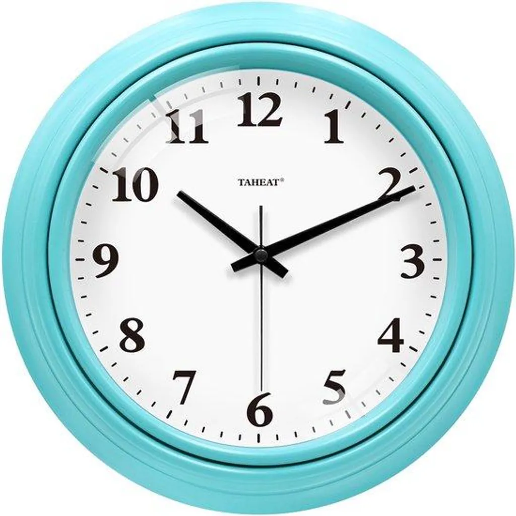 Horloge murale 25 cm bleue immobile - Mécanisme silencieux et fluide