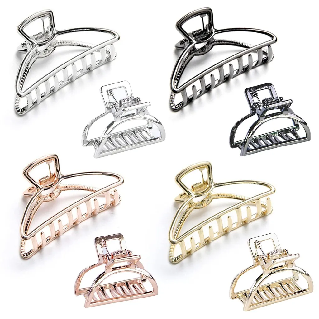 Barrettes cheveux pour sport et bureau - Fixation métal demi-lune 4/7cm