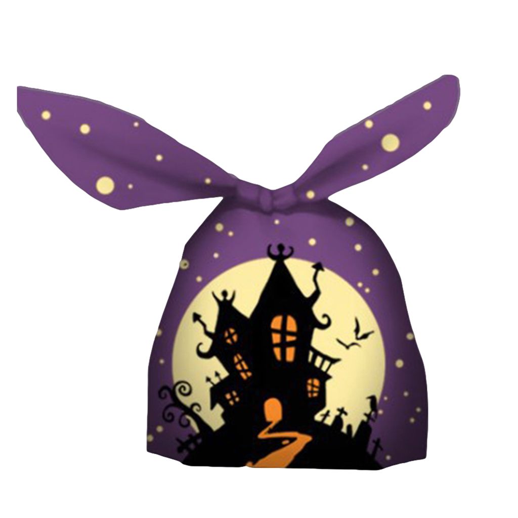 50pcs Halloween Candy Bags Kaninchenohr Dekoration Leicht wiederverwendbares Packsäcke für Halloween-C