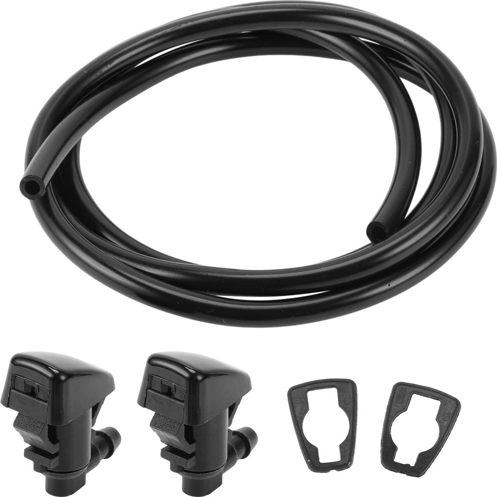 Frontscheibenwaschdüse mit 2 Stück Dichtung, 1,5 Meter Flüssigkeitsschlauch Nr. 55372143AB/68157568AA für Jeep Grand Cherokee 2011-2018 Schwarz
