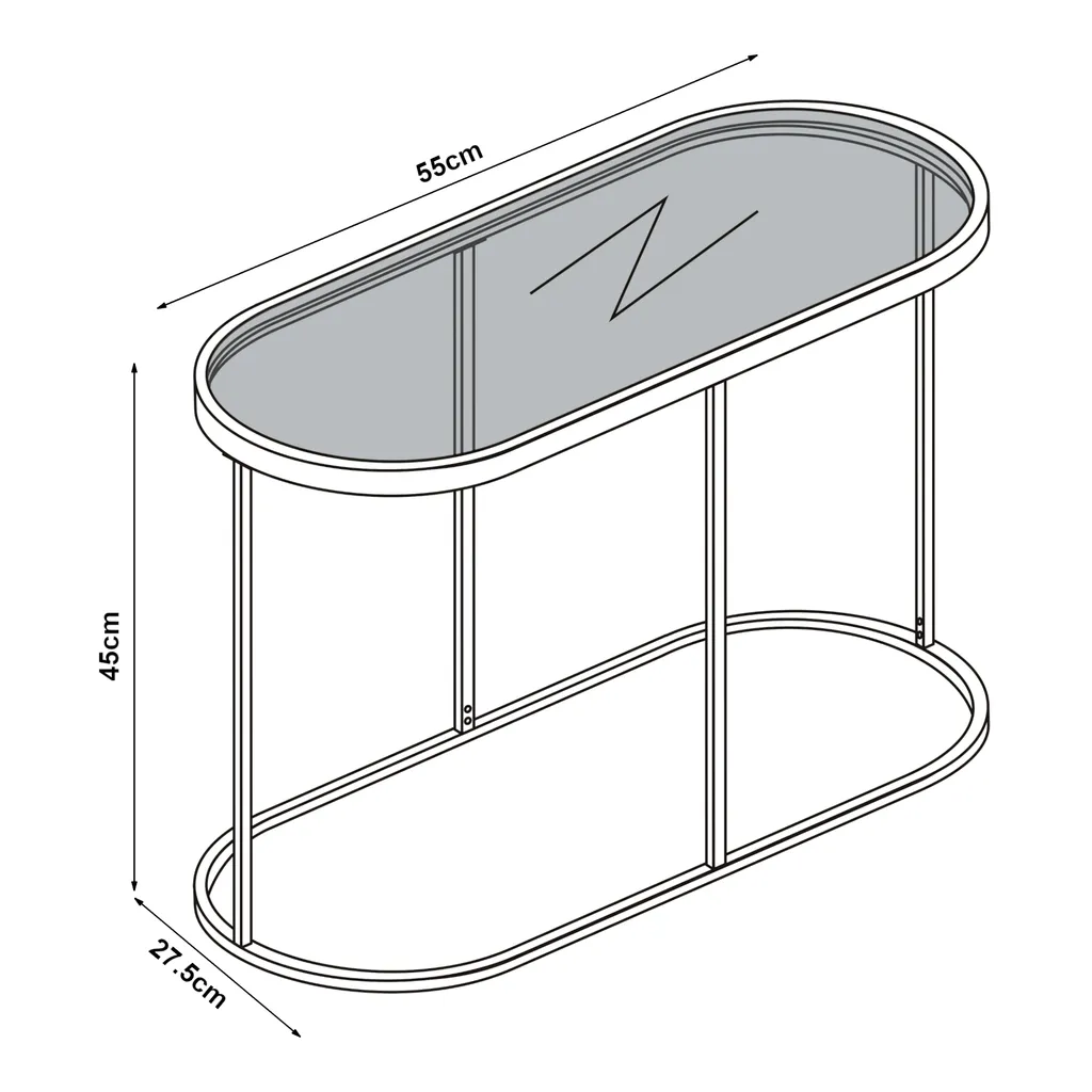 Table d'appoint pour ordinateur ou café Luleå en verre noir chic