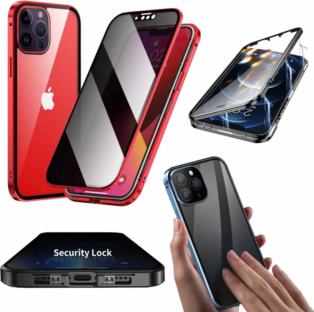 Cover iPhone 14 Pro Privacy Magnetica 360 Full Body - Vetro 9H Anti-Spy