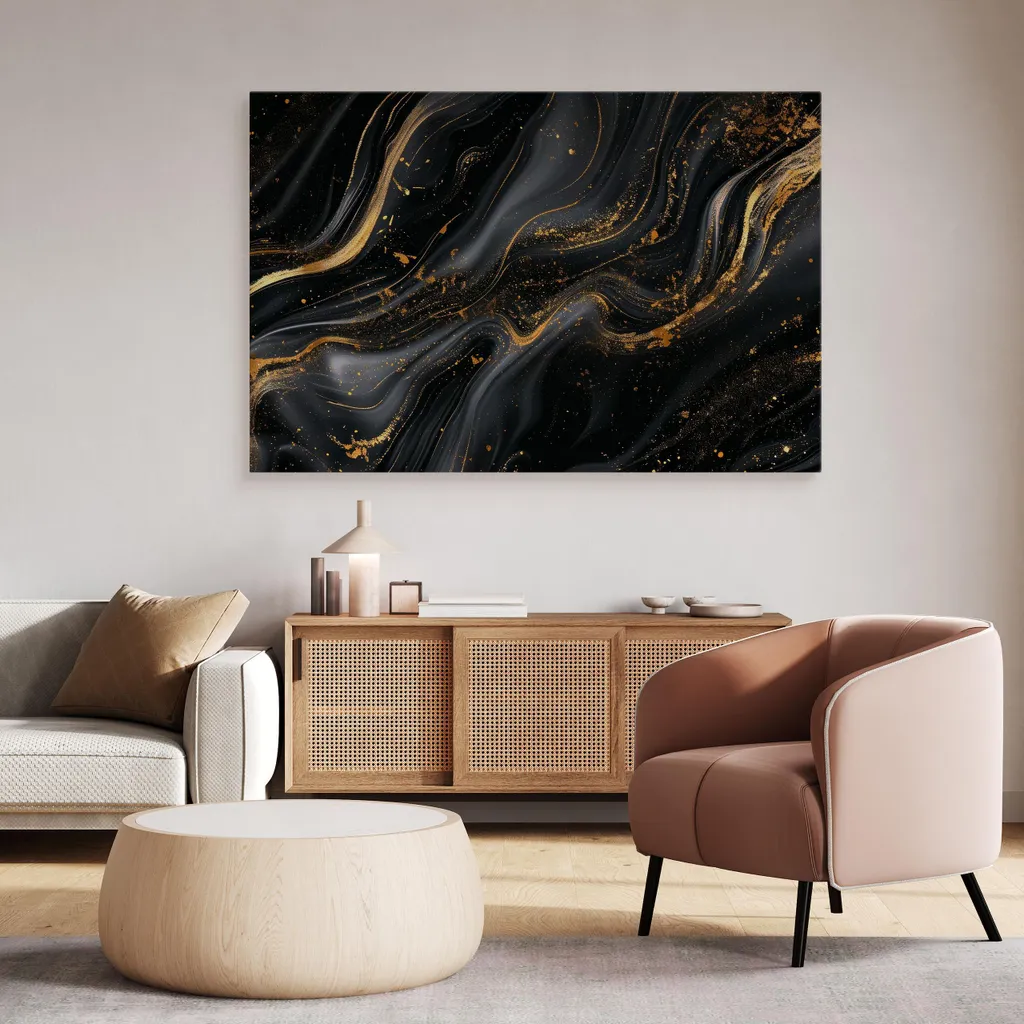 Quadro Su Tela Astratto Marmo 100x70 cm | Arredo Casa Glamour Muralo - 6