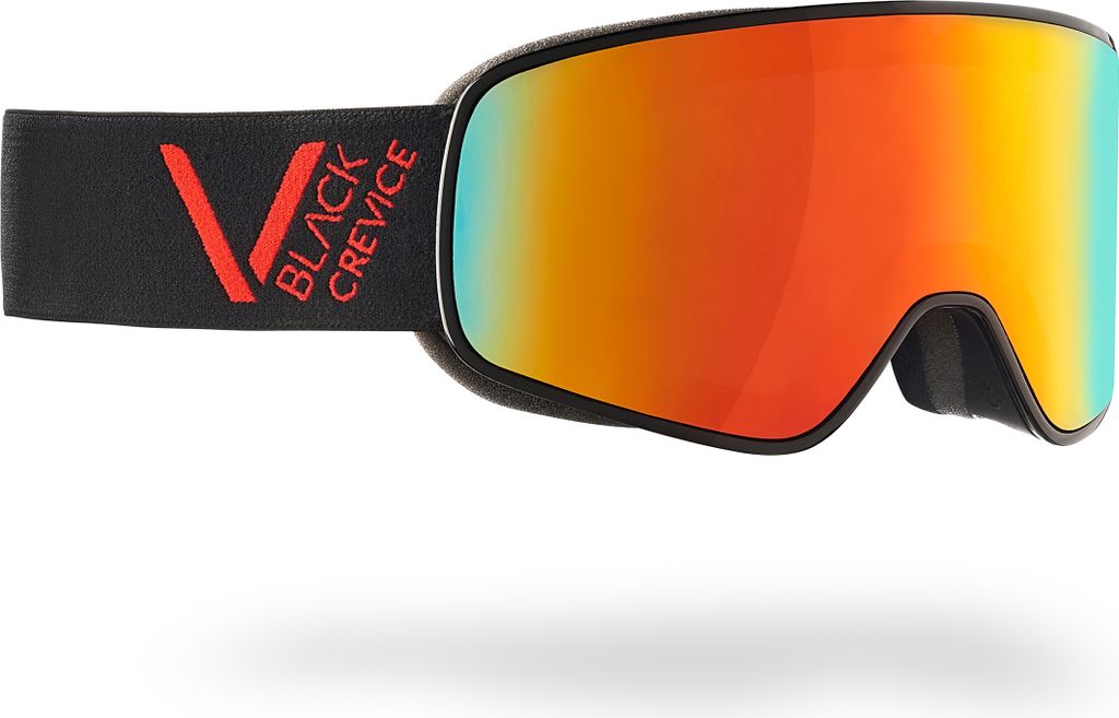 BLACK CREVICE - Damen/Herren Skibrille - Modell: SCHLADMING | Farbe: Schwarz/Rot / Scheibe: Orange | Größe: L