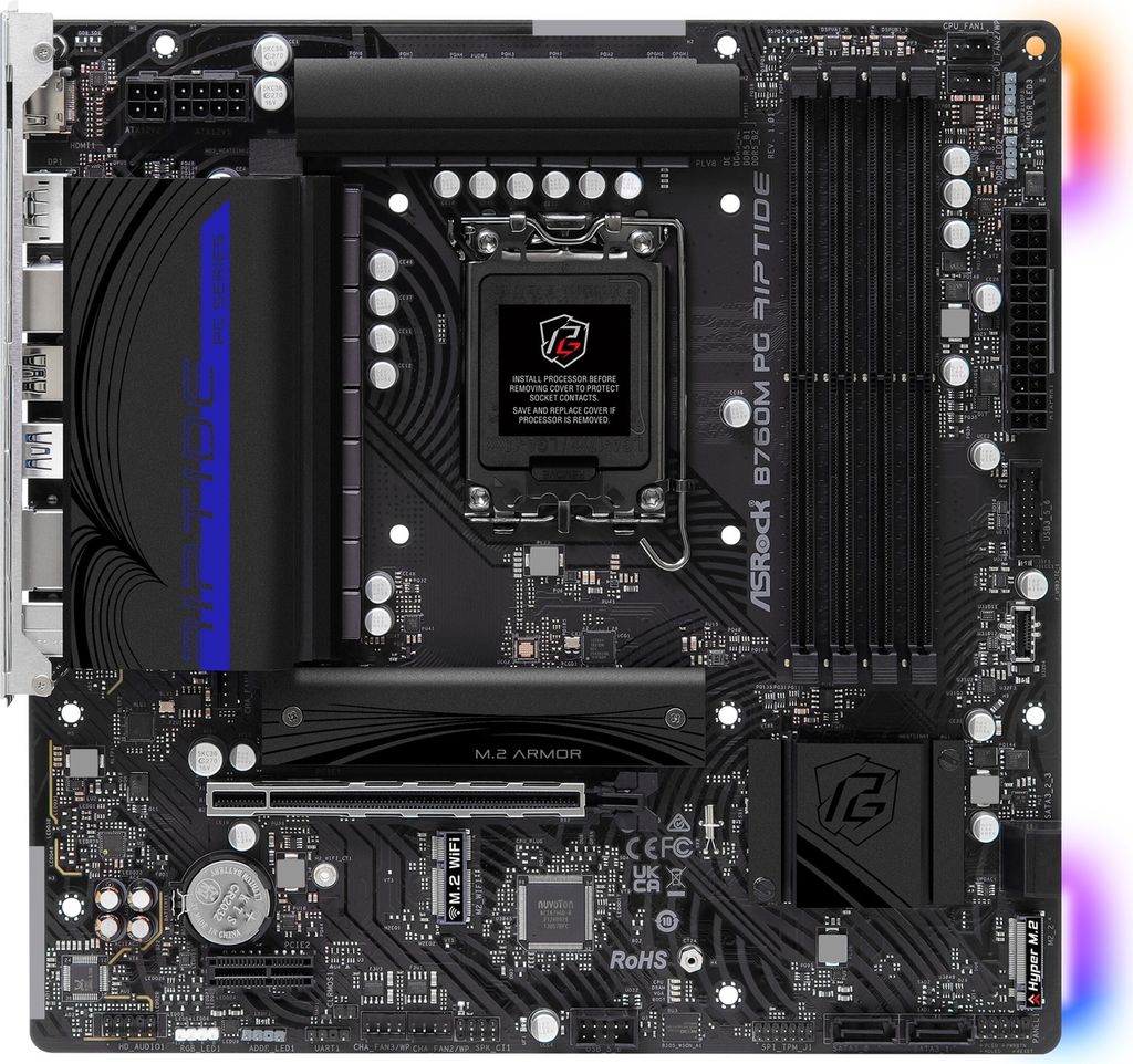 ASRock B760M Phantom Gaming Riptide DDR5 MATX S1700 (90-MXBL60-A0UAYZ) - Mainboard - Intel Sockel 1700 (Core i)