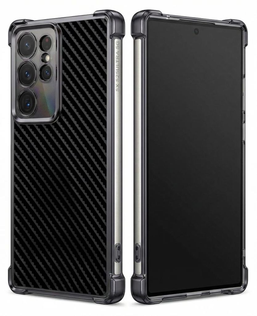 Personalisierte Hülle mit Bild für Samsung Galaxy S24 FE Elektroplattiert TPU Stoßdämpfer Handyhülle mit Kohlefaser-Musterdruck