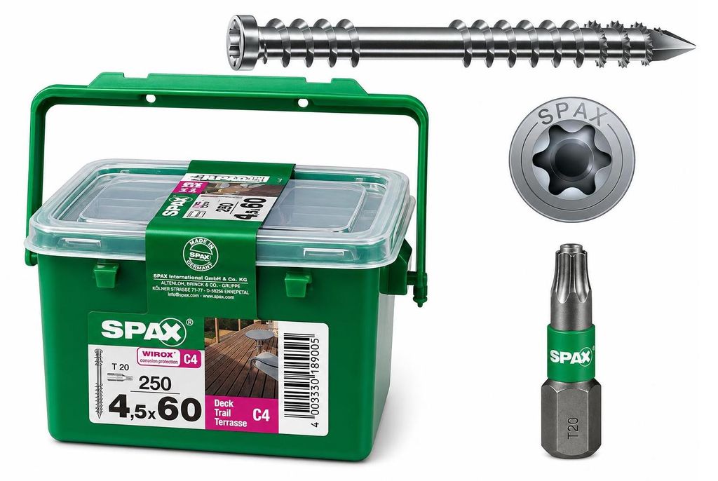 SPAX Terrassenschrauben WIROX C4 Fixiergewinde 4,5 x 60 mm Produktbild 