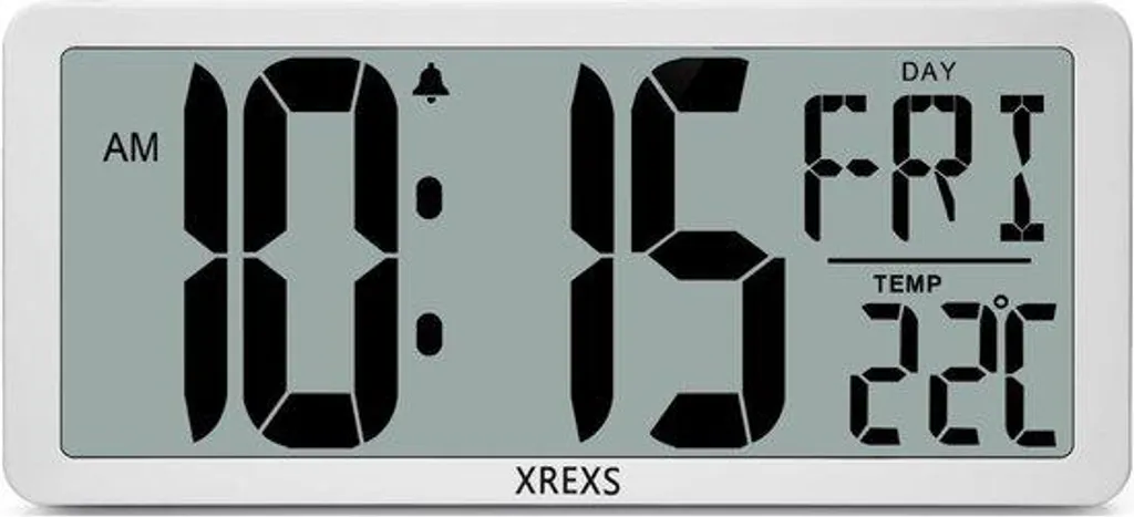 Horloge numérique à affichage géant avec alarme forte et thermomètre