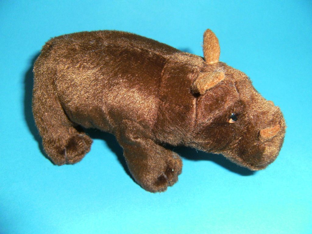 Plüschtier Flußpferd 14 cm, braun, Kuscheltiere Stofftier Nilpferde Flusspferde Hippo