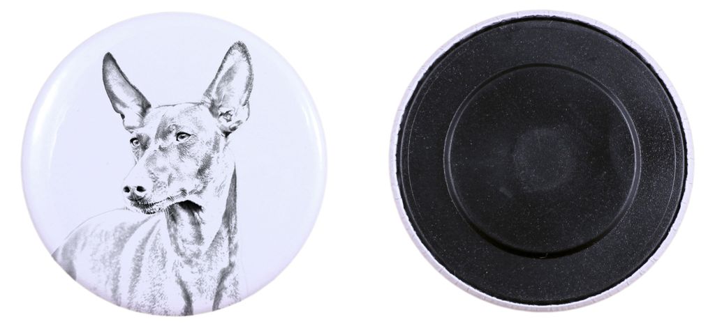 Cirneco dell'Etna Magnet mit einem Hundepfotenabdruck, außergewöhnlich leicht, starker Magnet, handgefertigtes Produkt der Marke Art-Dog
