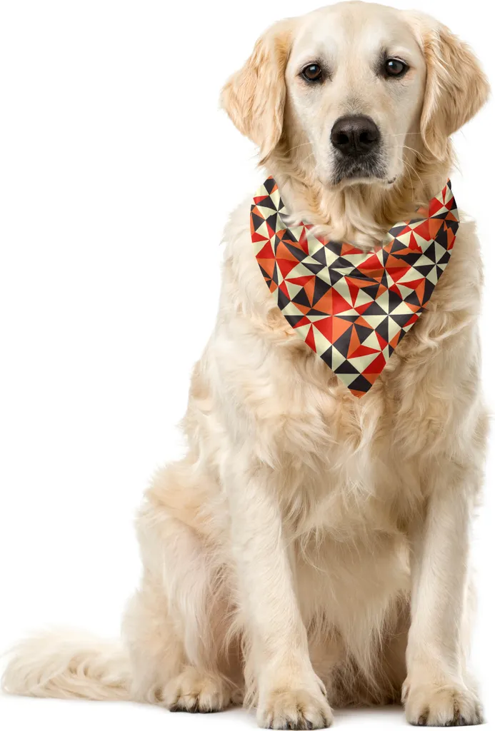 Bandana ABAKUHAUS Mosaic Triangles per Cani e Gatti | 40x40 cm Burnt Sienna