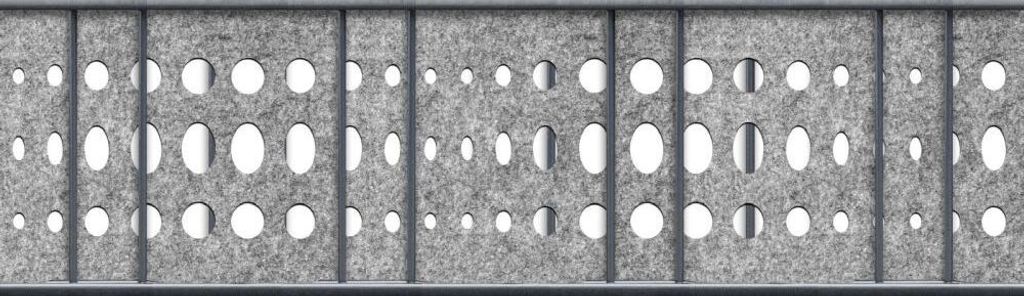 Doppelstab Sichtschutz zaun|zu Design-Vlies Streifen Nachbildung Bubble Zaunblende Hellgrau 2,6m
