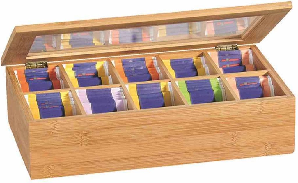 KESPER 58901 Teebox mit 10 Fächern Bambus100% Produktbild 