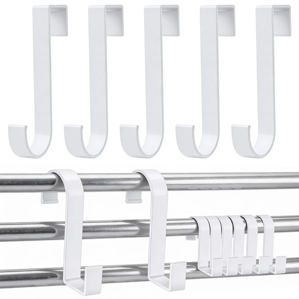 Lot de 8 crochets blancs pour radiateur sèche-serviettes de salle de bain