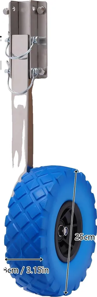 Roue gonflable bleue pour transport de bateau et annexe charge 150kg
