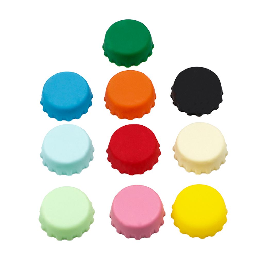 Kronkorken aus Silikon 10er Set in verschieden Farben Produktbild 