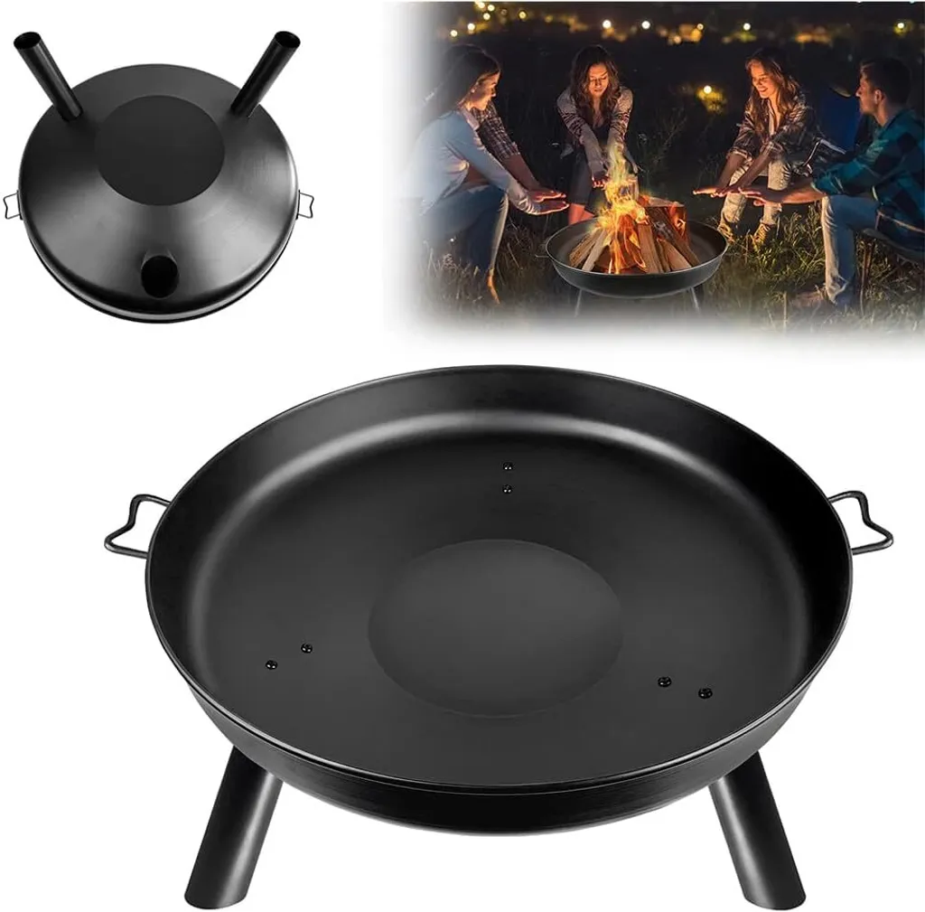 Chauffage Terrasse sans Électricité Ø80cm - Bac à Feu Bois et Jardin