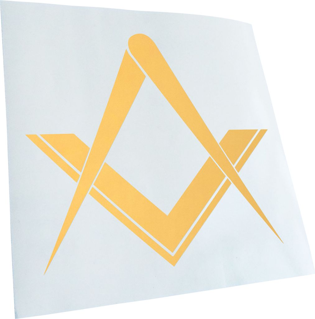 Kiwistar - Autoaufkleber - Freimaurerei Zirkel - Gelb - 11x10cm - Aufkleber für Auto, Laptop, Fahrrad, LKW, Motorrad Mehrfarbig JDM Decal Racing