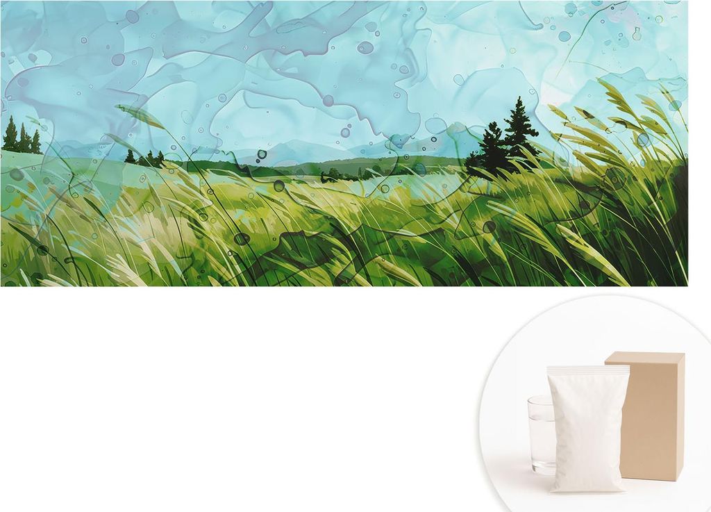 Fototapete - Wandbilder für Wohnzimmer - 208x146 cm - Dekorative Wandfolie - Modernes Design für Wanddekoration - Tapeten für Innenräume - Grü...