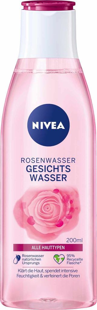 NIVEA Rosewater Facial Toner 200ml Refreshing Facial Toner with Rose Water Natural Origin Clarifying Facial Care for All Skin Types