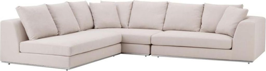 Casa Padrino Luxus Sofa Naturfarbig - Designer Ecksofa