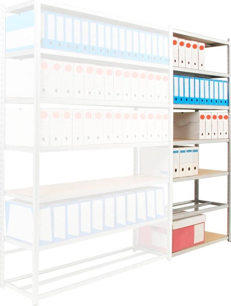 Manorga Anbau-Schwerlastregal EPSILINE ASZ2510307SAAA099 silber 100,0 x 30,0 x 252,0 cm