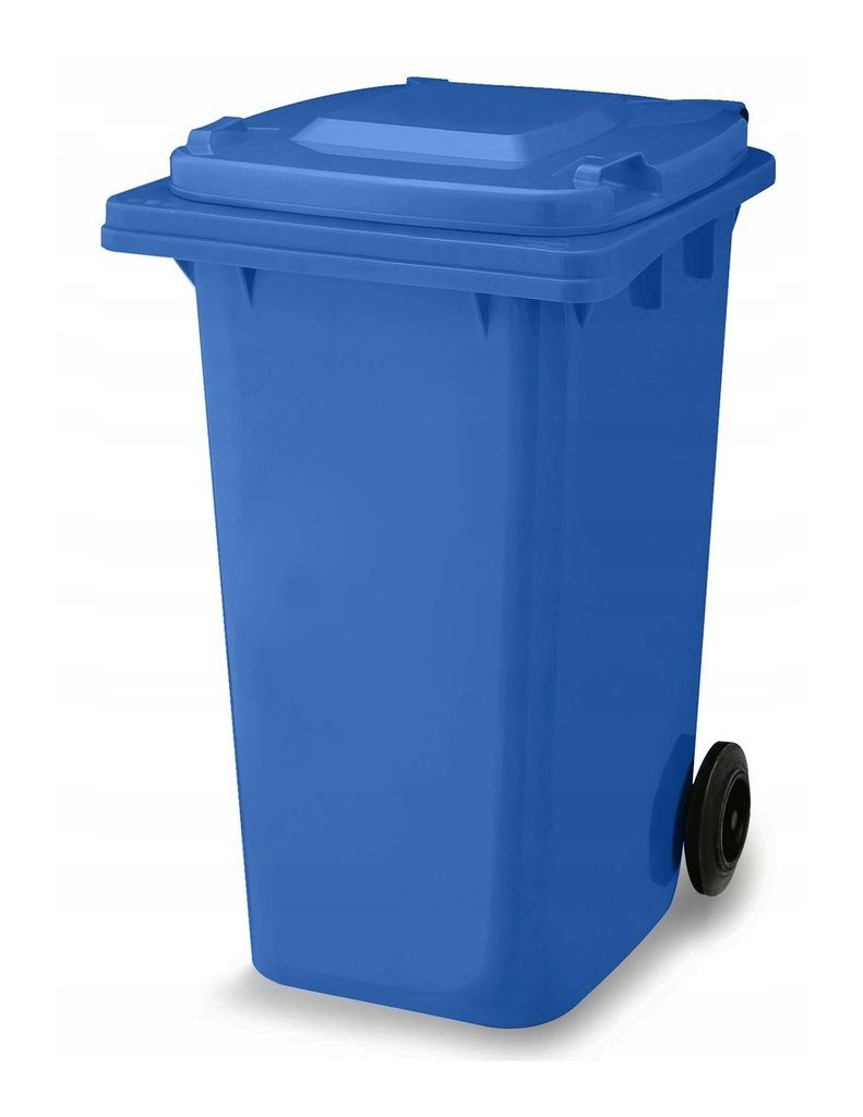 Papierkorb blau auf Rädern 240 l Produktbild 