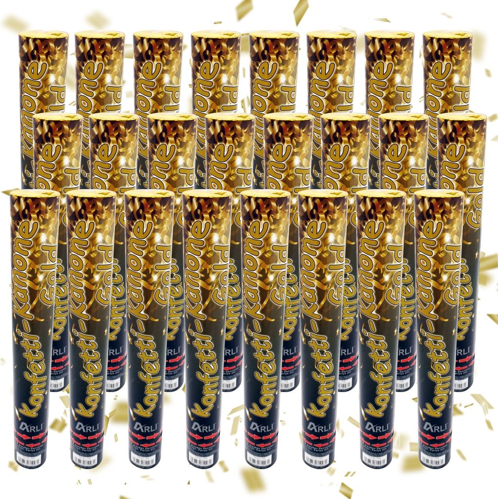 24x Partypopper 38cm Gold – XL Konfetti Kanone ohne Produktbild 
