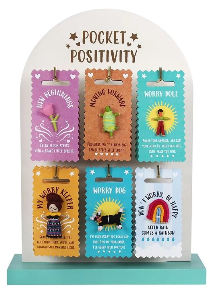 Réduire l'Anxiété avec la Peluche Positivity Worry Multicolore - Lot de 24