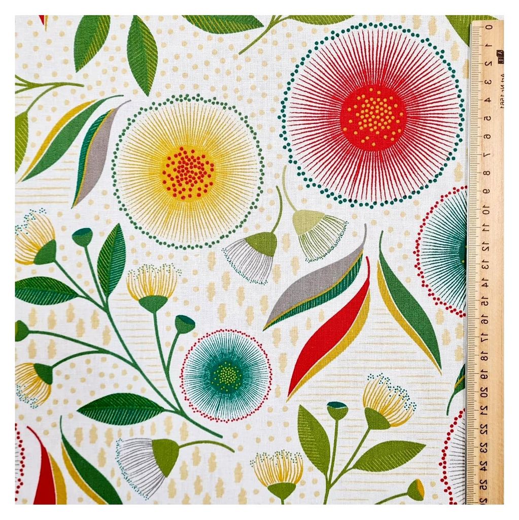 Stoff Meterware Helena Blumen Mandala bunt aus Baumwolle