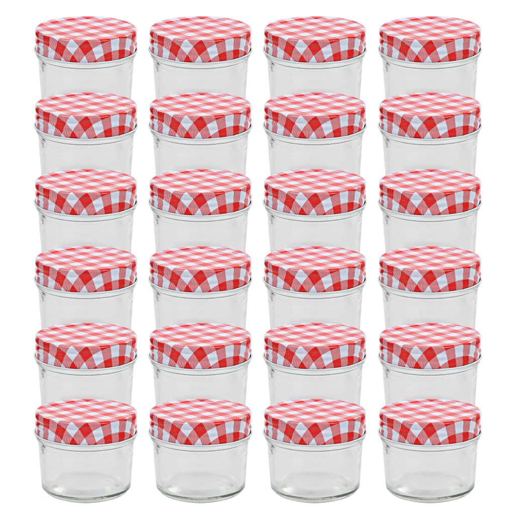 Marmeladengläser mit Weißen/Roten Deckeln 24 Stk. 110 ml